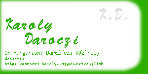 karoly daroczi business card