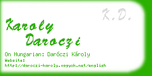 karoly daroczi business card